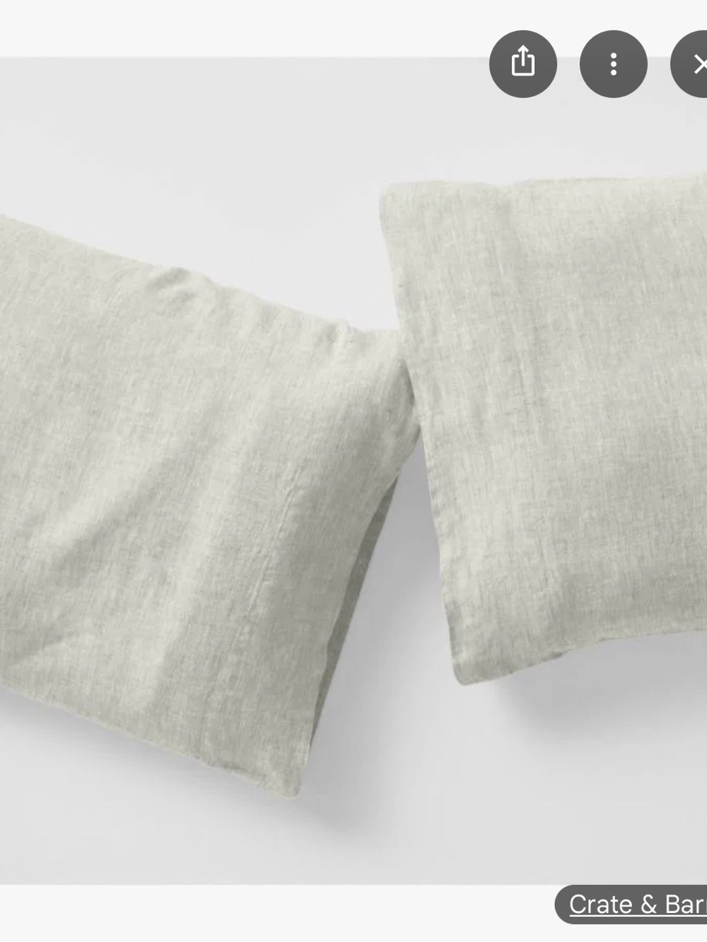 Crate&Barrel Natural Linen Pillowcase Pair - Light Beige